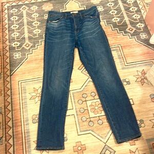 Madewell High Rise Slim Boyjean Jeans Size 28 Distressed Medium Wash 30" Waist